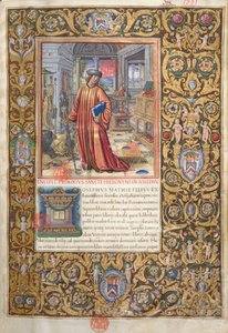 Fru 1581 f. 001 Flavius Josephus i sin studie, illustration till prologen av judarnas antikviteter (Antiquitates Judaicae) av Flavius Josephus, c.1503 av French School