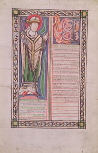 Ms 186 Fol.2v Pierre Lombard biskop av Paris, från Book of Four Sentences (Book of Sentences), c.1160 av French School