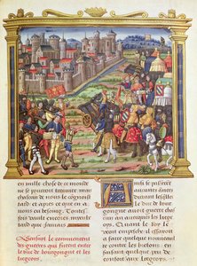 Ms 18 fol.36r Kriget mellan Karl den djärve, hertigen av Bourgogne och Liège 1467-68, från Philippe of Commines