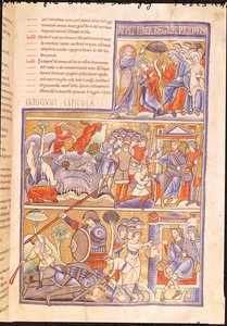Ms 1 f.93r Berättelsen om David, från Souvignybibeln av French School