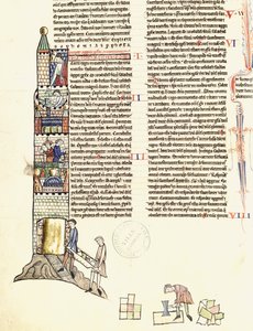 Ms 21 f.167v Konstruktion av ett torn av French School
