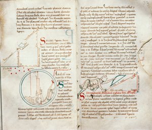 Ms 235 f.32 & 33 Geometry, från en Traite dAstronomie av French School