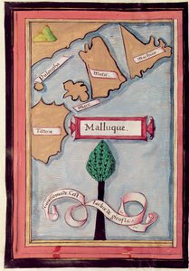 Ms 24224 Fol.73v Karta över kryddöarna från en redogörelse för Ferdinand Magellans resa