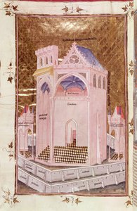 Ms 292 Tome 3 fol.214v Jerusalems tempel, från Postilles sur la Bible av Nicolas de Lyre av French School