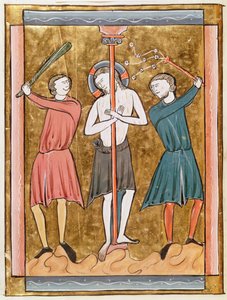 Ms 3016 fol.17v The Flagellation, från Psautier a l