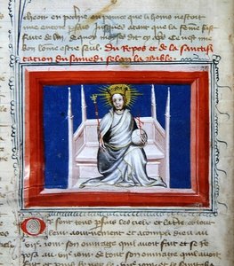 Ms 314 Gud i Majestät, från Bible des Grands Augustins av French School