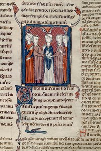 Ms 372 fol.168 A Marriage Scene, från Decrets de Gratien av French School