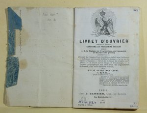 Ms 43.268.10 Frontispice av Livret dOuvrier, 1864 av French School