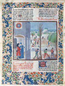 Ms 5064 f.299v Yrken för varje månad på året, illustration från Le Livre des Prouffitz Champestres av Pietro de Crescenzi (1230-132021) av French School