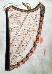 Ms 54.1 Harp, från The Collection of Medieval Musical Treatises, 1470 av French School