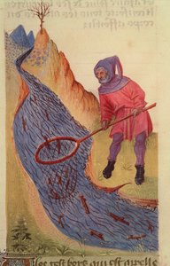 Ms 59 fol.3r Fisherman, från Grand Herbier av French School