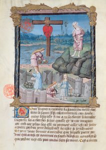 Ms 978 fol.31 Byggandet av slottet, illustration från en andlig avhandling för lekmäns bruk av Gabrielle de Bourbon av French School