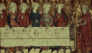Fr. 1633 f.4 Födelsedagsfesten för Nubien, kung av Armenien, från Le Conte de Meliacin av Girardin dAmiens av French School