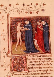 Ms Fr 22531 Fol.58v. Undersökning av en patient, från 