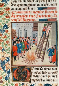 Fr 2643 fol.11 Avrättning av Hugh Despenser, från Froissarts Chronicle av French School