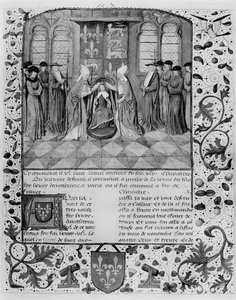 Fr 83 fol.205 Kröning av Henrik VI (1421-71) av French School