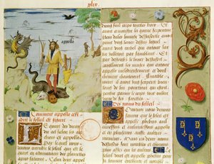 Fr 9197 Fol.49 Apollo dödar Python, från Livre des Eschecs DAmour av French School