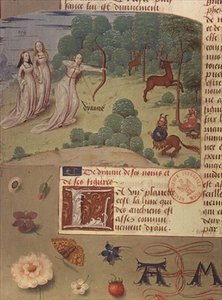 Ms Fr 9197 fol.140v Diana jakt, från Livre des Eschecs D