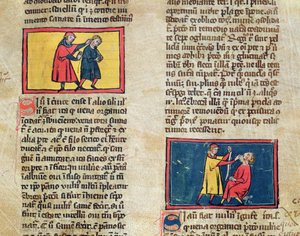 Ms H 89 Läkare och patienter, från en upplaga av Book of Surgery av Rogier de Salerne av French School