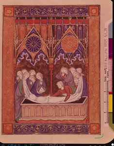 Ms Lat 10525 Fol.28 Jakobs begravning i Kanaan, från St Louis Psalter, c.1258-70 av French School