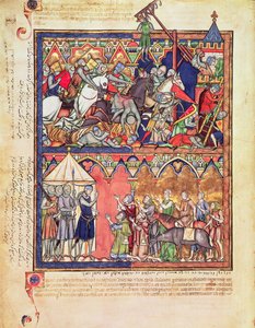 Ms M 638 f.10v Joshua, från Morgan Picture Bible, c.1244-54 av French School
