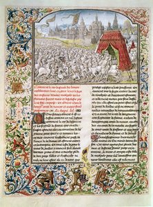 Ms t.4 fol.230 Slaget vid Nicopolis 1396, faksimil av Breslau-manuskriptet, från Froissarts Chronicle, 1472 av French School