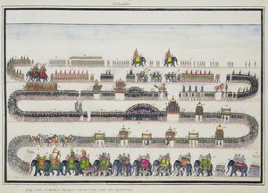 Muharram Ceremony, Faizabad, 1772 från The Gentil Album, publicerad 1774 av French School