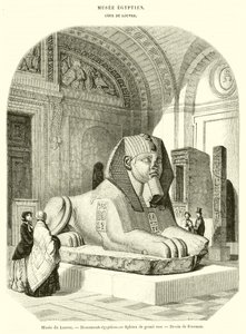 Louvren, egyptiska monument, rosa granitsfinx (gravyr) av French School