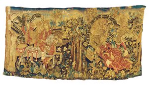 Mytologiskt gobelängfragment, Strasbourg, c.1470-80 av French School
