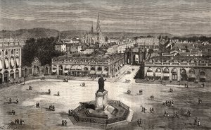 Nancy - Meurthe-et-Moselle - gravyr i "La France illustrée: geografi, historia, statistisk administration" av V.A. Malt-Brown. 1884 av French School