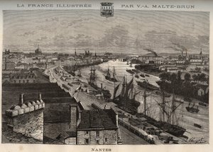 Nantes - Loire-Atlantique - gravyr i "La France illustrée: geografi, historia, statistisk administration" av V.A. Malt-Brown. 1884 av French School
