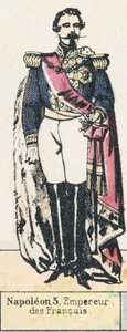 Napoleon 3, kejsare, av fransmännen (färgad gravyr) av French School