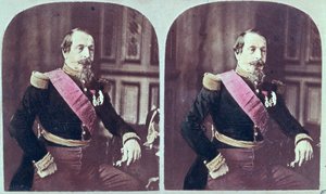 Napoleon III (1808-73), ca 1860, färgat stereoskopiskt fotografi taget mellan 1860 och 1870 av French School