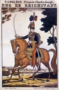 Napoleon II, son till kejsar Napoleon I (1769-1821), till häst - bild från Epinal av French School