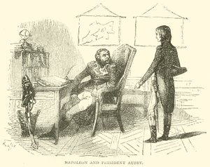 Napoleon och president Aubry (gravyr) av French School