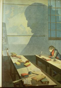 Napoleon som skolpojke, illustration ur "Bonaparte" av G. Montorgneil 1910 (litografi) av French School