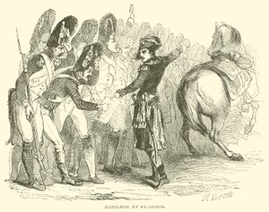 Napoleon vid St Cloud (gravyr) av French School