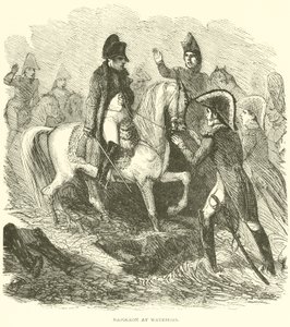 Napoleon vid Waterloo (gravyr) av French School