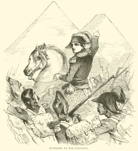 Napoleon vid pyramiderna (gravyr) av French School