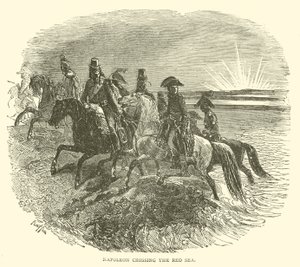 Napoleon korsar Röda havet (gravyr) av French School