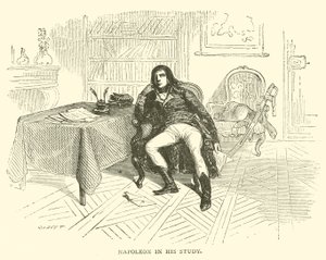 Napoleon i sitt arbetsrum (gravyr) av French School