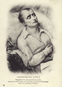 Napoleon på sin dödsbädd av French School