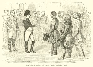 Napoleon tar emot den polska deputationen (gravyr) av French School