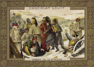 Napoleons Grande Armee korsar floden Berezina på reträtten från Ryssland, 1812 av French School