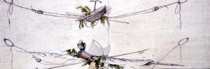 Nautisk kartuschdesign med en papegoja, ca 1800 (akvarell på papper) av French School