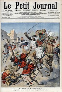 Nära Casablanca laddar goumiers mot marockanerna, illustration från "Le Petit Journal", tillägg illustrerande av French School