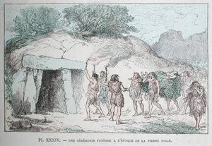 Neolitisk begravningsrit, illustration från 