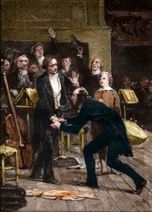 Niccolo Paganini och Hector Berlioz, efter ett fantastiskt framförande av en symfoni av French School