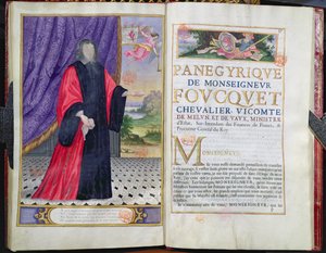 Nicolas Fouquet (1615-80) illustration från The Panegyrics of the Illustrious Men of Our Century av Puget de la Serre, 1655 av French School