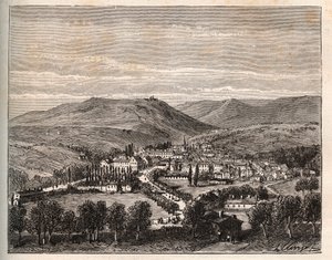 Niederbronn-les-Bains i Alsace - gravyr i "La France illustrée: geografi, historia, statistisk administration" av V.A. Malt-Brown. 1884 av French School